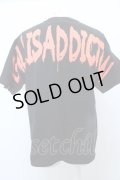【WINTERセール】GALLIS ADDICTION Tシャツ.Championコラボバックペイント /ブラックｘオレンジ/M O-23-03-14-058-GA-ts-YM-ZT028