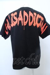【SALE】GALLIS ADDICTION Tシャツ.Championコラボバックペイント /ブラックｘオレンジ/M O-23-03-14-058-GA-ts-YM-ZT028
