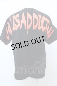 【WINTERセール】GALLIS ADDICTION Tシャツ.Championコラボバックペイント /ブラックｘオレンジ/M O-23-03-14-058-GA-ts-YM-ZT028