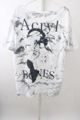 【SALE】Acryl BONES Tシャツ.スカルプリントBIG T-23-03-15-001-AC-ts-YM-ZT537