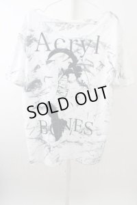 Acryl BONES Tシャツ.スカルプリントBIG T-23-03-15-001-AC-ts-YM-ZT211