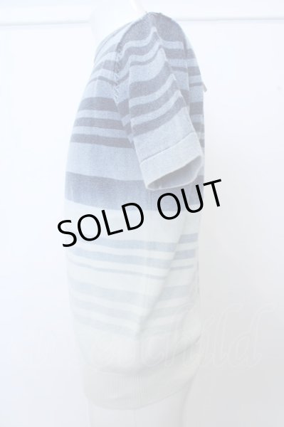 画像2: GOSTAR DE FUGA Tシャツ.パネルボーダーニット /ブルー/46 O-23-03-17-035-GO-ts-YM-ZT401 (2)