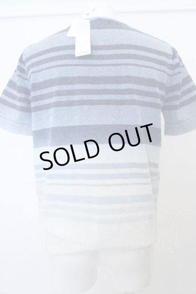 画像3: GOSTAR DE FUGA Tシャツ.パネルボーダーニット /ブルー/46 O-23-03-17-035-GO-ts-YM-ZT401 (3)