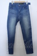 【WINTERセール】CavariA パンツ.サイドラインテープカットデニム /ブルー/46 O-23-03-17-087-Ca-pa-YM-ZT066