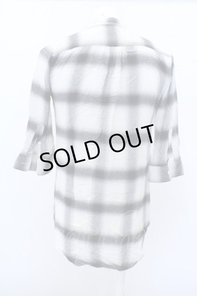 画像3: FUGA シャツ.ノーカラーロングチェック6分袖 /ブラック/46 O-23-03-17-012-FU-sh-YM-ZT398 (3)