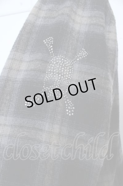 画像2: Roen シャツ.スワロスキースカルチェックネル /ブラック/M O-23-03-22-037-Ro-sh-YM-ZT081 (2)