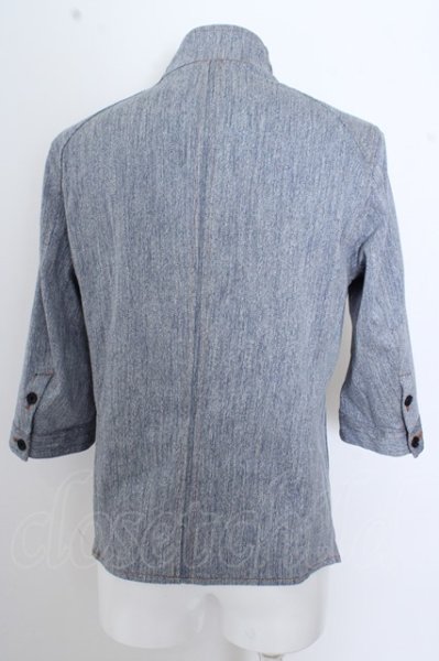 画像4: TORNADO MART シャツ.デニムライクツイルワイヤー /ブルー/LL O-23-03-22-087-TO-sh-YM-ZT052 (4)