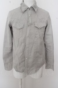 【WINTERセール】BUFFALO BOBS シャツ.リンクルスエードウエスタン /グレー/2 O-23-03-22-095-BU-sh-YM-ZT051