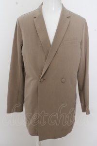 【WINTERセール】NO ID. BLACK ジャケット.ダブルブレストノッチドラペルハーフ /ベージュ/1 O-23-03-22-100-NO-ja-YM-ZT082