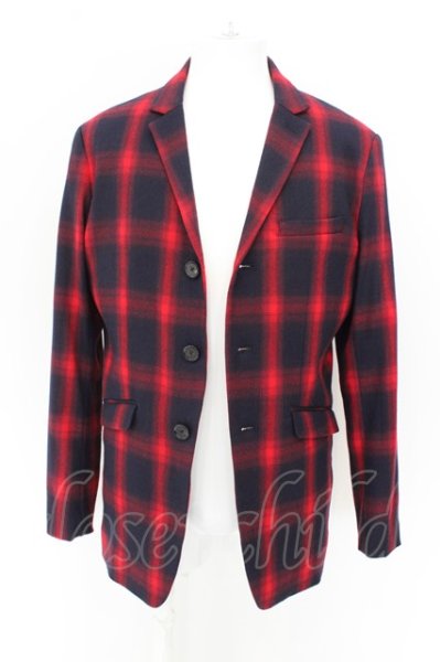 画像2: NO ID. BLACK ジャケット.TRオンブレーチェック3Bテーラード /レッド/3 O-23-04-01-013-NO-ja-YM-ZT152 (2)