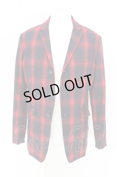 画像2: NO ID. BLACK ジャケット.TRオンブレーチェック3Bテーラード /レッド/3 O-23-04-01-013-NO-ja-YM-ZT152 (2)