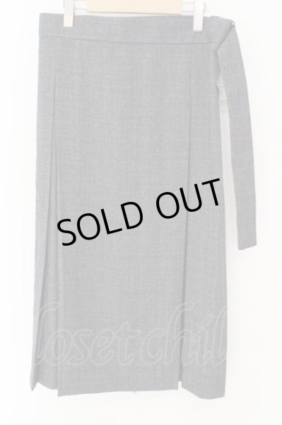 画像2: NO ID. BLACK スカート.プリーツラップスカート /グレー/F O-23-04-01-017-NO-pa-YM-ZT199 (2)