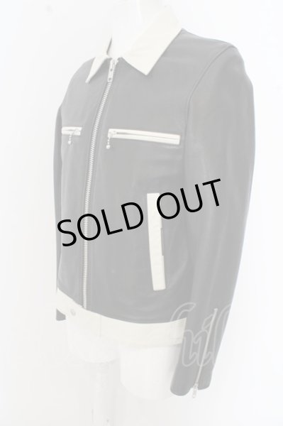 画像2: ASSEMBLE ジャケット.AFN4202-1 シングルライダース /ブラックｘホワイト/M O-23-04-08-011-AS-ja-YM-ZT-ML004 (2)