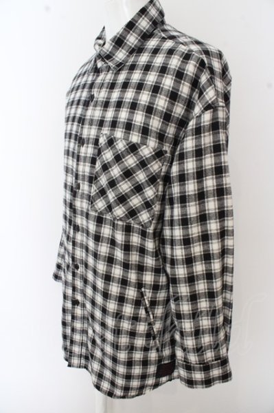 画像2: Zephyren シャツ.ワイドチェックネル /ブラック/M O-23-04-08-012-Ze-sh-YM-ZT198 (2)