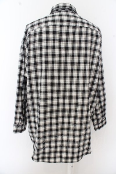 画像4: Zephyren シャツ.ワイドチェックネル /ブラック/M O-23-04-08-012-Ze-sh-YM-ZT198 (4)