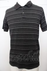 【SALE】glamb Tシャツ.ボーダーポロシャツ /グレー/2 O-23-04-13-006-gl-ts-YM-ZT200