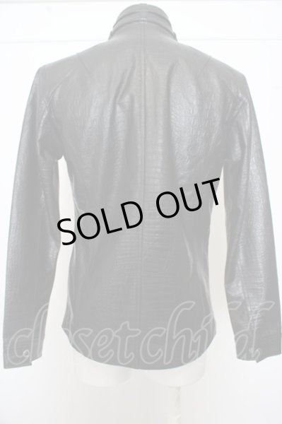 画像4: TORNADO MART ジャケット.クロコエンボスシングルレザーブルゾン /ブラック/L O-23-04-13-019-TO-ja-YM-ZT200 (4)