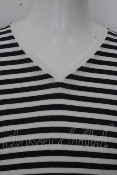 画像2: NO ID. Tシャツ.ブライトボーダー天竺 /ホワイトｘブラック/3 O-23-04-15-034-NO-ts-YM-ZT103 (2)