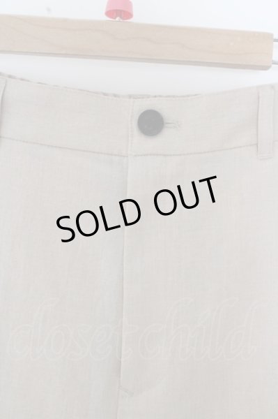 画像2: GOSTAR DE FUGA パンツ.リネンライクポリエステルスラックズ'20SS /ベージュ/46 O-23-04-15-093-GO-pa-YM-ZT032 (2)