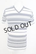【SALE】GOSTAR DE FUGA Tシャツ.ROSCAボーダー /ホワイトｘブルー/44 O-23-04-15-026-GO-ts-YM-ZT103