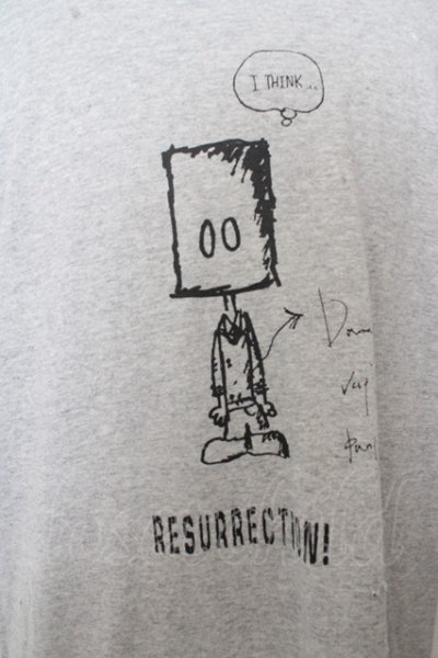 画像2: 【SALE】RESURRECTION Tシャツ.I THINK,,, character raglan 3/4 sleeve Tee /ブラックｘグレー/ O-23-04-17-015-KU-ts-YM-ZT102