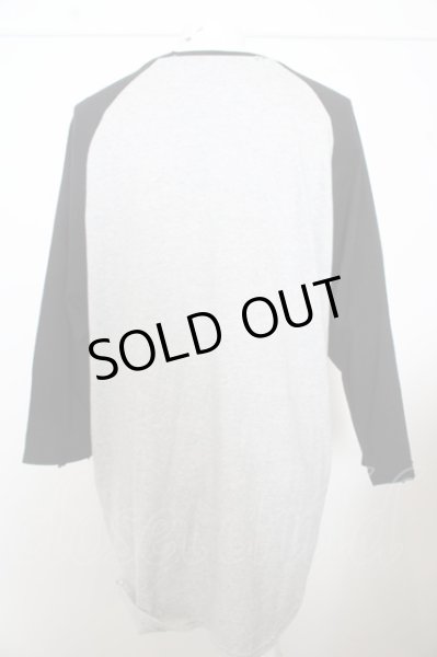 画像4: RESURRECTION Tシャツ.I THINK,,, character raglan 3/4 sleeve Tee /ブラックｘグレー/ O-23-04-17-015-KU-ts-YM-ZT102 (4)