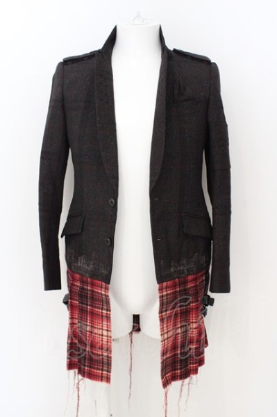 画像3: Roen ジャケット.フラップ切り替えコーティングテーラード /レッドｘブラック/42 O-23-05-17-002-Ro-ja-YM-ZT229 (3)