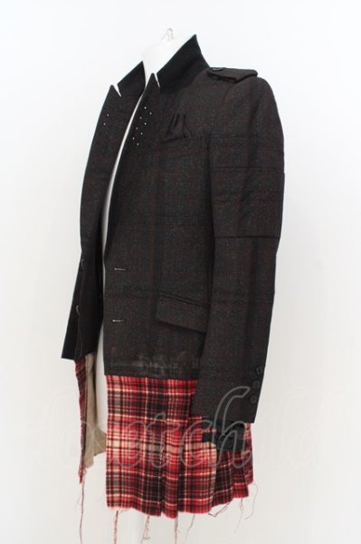 画像4: Roen ジャケット.フラップ切り替えコーティングテーラード /レッドｘブラック/42 O-23-05-17-002-Ro-ja-YM-ZT229 (4)