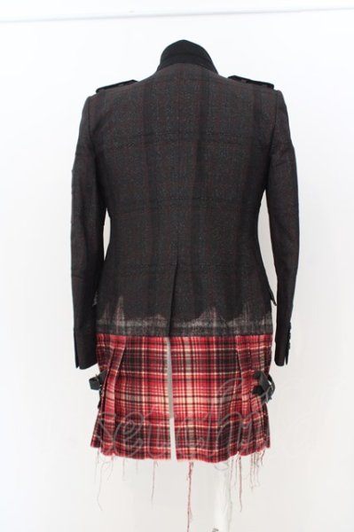 画像6: Roen ジャケット.フラップ切り替えコーティングテーラード /レッドｘブラック/42 O-23-05-17-002-Ro-ja-YM-ZT229 (6)