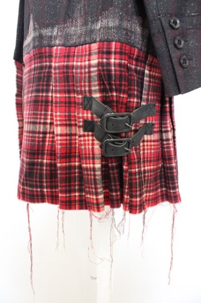 画像7: Roen ジャケット.フラップ切り替えコーティングテーラード /レッドｘブラック/42 O-23-05-17-002-Ro-ja-YM-ZT229 (7)