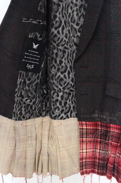 画像9: Roen ジャケット.フラップ切り替えコーティングテーラード /レッドｘブラック/42 O-23-05-17-002-Ro-ja-YM-ZT229 (9)