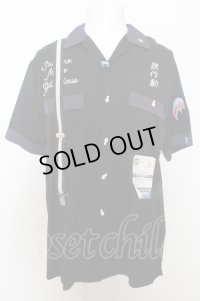 【セール】MAISON MIHARA YASUHIRO シャツ.サスペンダーボウリング HS /ブラック/46 O-23-05-24-024-KU-sh-YM-ZT047