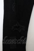 画像2: 【WINTERセール】Black by VANQUISH パンツ.レザーパッチリメイクストレッチスキニー /ブラック/28 O-23-05-24-044-Bl-pa-YM-ZT-ML001 (2)