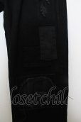 画像3: 【SALE】Black by VANQUISH パンツ.レザーパッチリメイクストレッチスキニー /ブラック/28 O-23-05-24-044-Bl-pa-YM-ZT13 (3)