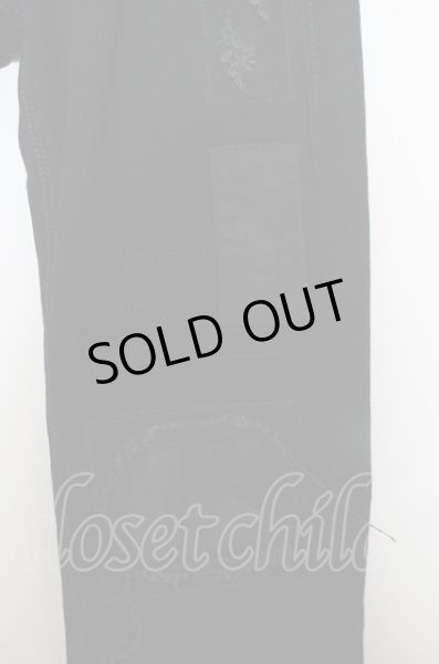 画像3: Black by VANQUISH パンツ.レザーパッチリメイクストレッチスキニー /ブラック/28 O-23-05-24-044-Bl-pa-YM-ZT-ML001 (3)