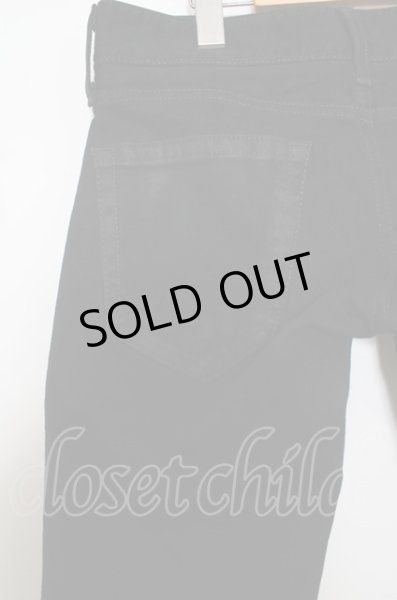 画像4: Black by VANQUISH パンツ.レザーパッチリメイクストレッチスキニー /ブラック/28 O-23-05-24-044-Bl-pa-YM-ZT-ML001 (4)