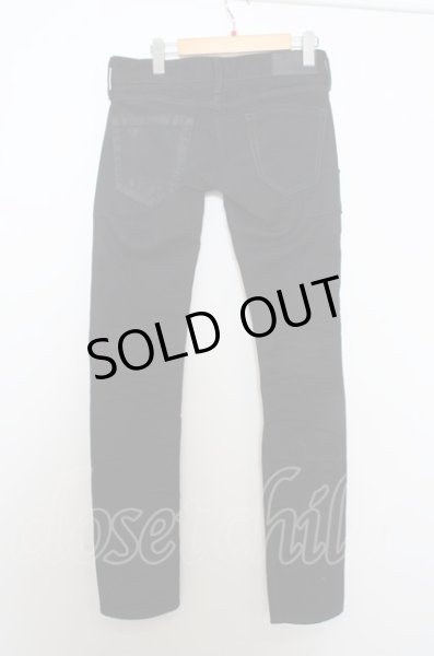 画像5: Black by VANQUISH パンツ.レザーパッチリメイクストレッチスキニー /ブラック/28 O-23-05-24-044-Bl-pa-YM-ZT-ML001 (5)