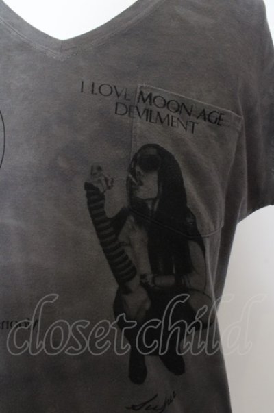 画像2: 【SALE】Moonage Devilment(清春) Tシャツ.プリントポケット /チャコール/S O-23-05-24-007-Mo-ts-YM-ZT48