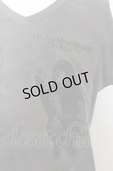 画像2: Moonage Devilment(清春) Tシャツ.プリントポケット /チャコール/S O-23-05-24-007-Mo-ts-YM-ZT48 (2)