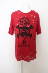 【SALE】Moonage Devilment(清春) Tシャツ.× PROPA9ANDA RAD MAD HEARTS CRASH /レッド/44 O-23-05-24-002-Mo-ts-YM-ZT48