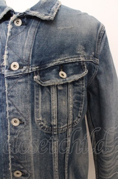 画像2: LUDI ジャケット.オーバーリメイクデニムトラッカー /ホワイト/44 O-23-05-24-019-LU-ja-YM-ZT047 (2)