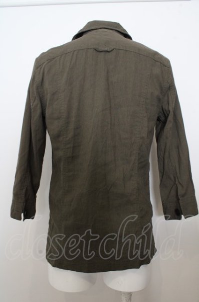 画像2: NO ID. シャツ.ミリタリー7部袖 /カーキ/1 O-23-05-29-053-NO-sh-YM-ZT254 (2)