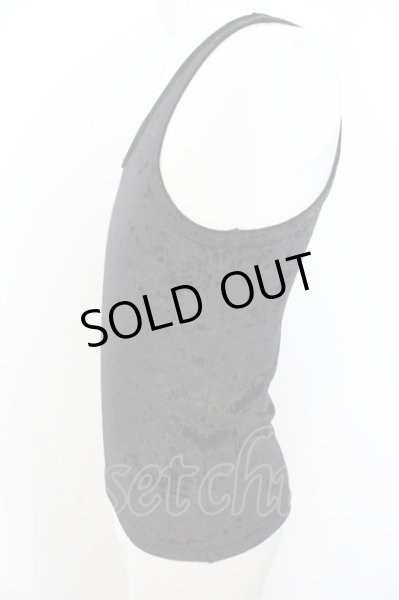 画像2: TORNADO MART タンクトップ.Vネックアニマルジャガードベロア /ブラック/ O-23-06-04-015-TO-to-YM-ZT154 (2)