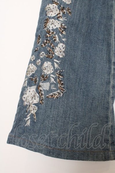 画像3: TORNADO MART パンツ.ビーズ刺繍フレアデニム /ライトインディゴ/L O-23-06-12-032-TO-pa-YM-ZT156 (3)