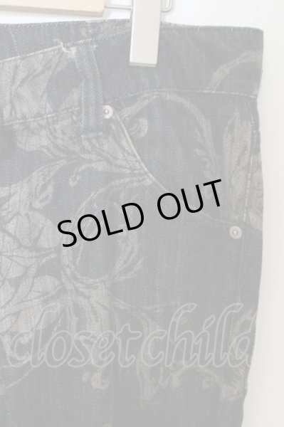 画像2: TORNADO MART パンツ.レースアップボタニカルフレアデニム /ブラック/M O-23-06-12-040-TO-pa-YM-ZT463 (2)