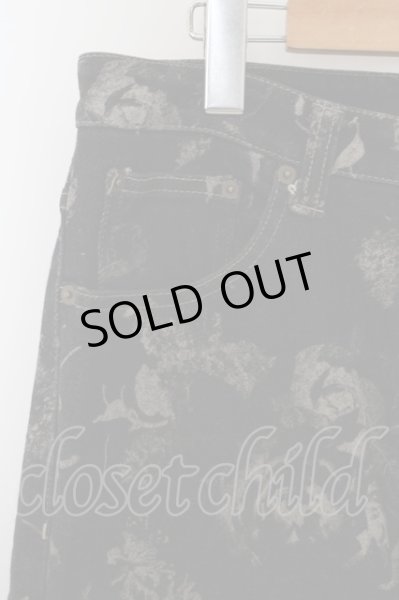 画像2: TORNADO MART パンツ.レースアップフラワーフレアデニム /ブラック/L O-23-06-12-041-TO-pa-YM-ZT463 (2)