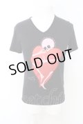 【SALE】TORNADO MART Tシャツ.コラボハートスカル /ブラック/L O-23-06-12-011-TO-ts-YM-ZT171