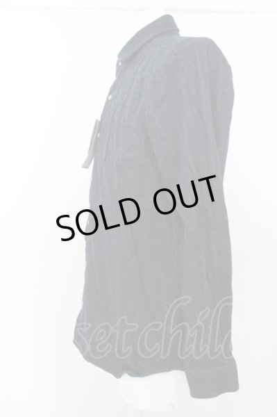 画像2: NO ID. シャツ.【タグ付き】シワ加工デニムショートカラー /インディゴ/1 O-23-06-18-003-NO-sh-YM-ZT247 (2)