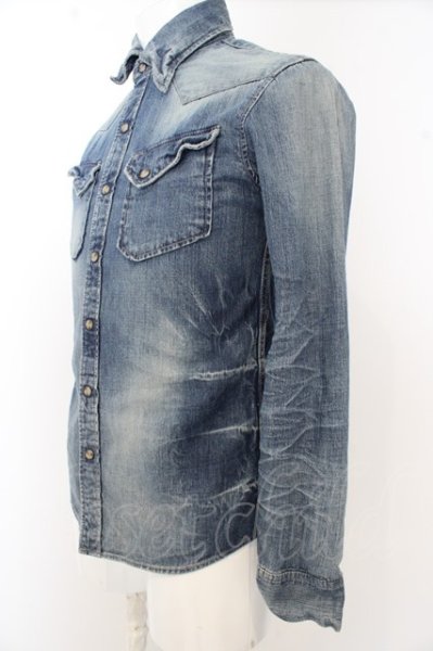 画像3: GOSTAR DE FUGA シャツ. Imitation デニムシャツ'12AW /インディゴ/44 O-23-06-18-034-GO-sh-YM-ZT220 (3)