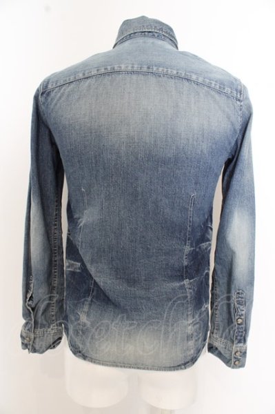 画像4: GOSTAR DE FUGA シャツ. Imitation デニムシャツ'12AW /インディゴ/44 O-23-06-18-034-GO-sh-YM-ZT220 (4)
